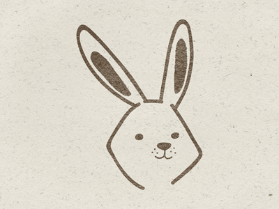Easter Bunnys brown character flat handmade kraft mascot minimal pattern rabbit rustic vector vintage