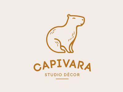 Capivara Studio Décor animal brand branding brazil capybara curitiba icon logo mascot minimal simple visual identity