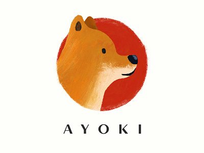 Clothing store brand animal badge branding cute digital paint dog font illustration japan logo mascot typography