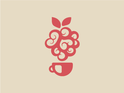 Framboesa Café brand branding brazil coffee icon logo minimal raspberry simple smoke visual identity