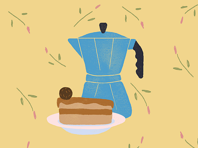 Sweet time - preview 1 cake candy coffee digital art editorial minimal simple ui ux watercolor