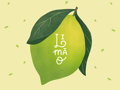 Fruit Illustration - Lemon branding colorful design digital art digital paint draw flat fruit green illustration leaf lemon minimal paint simple tropical typography ui ux vector
