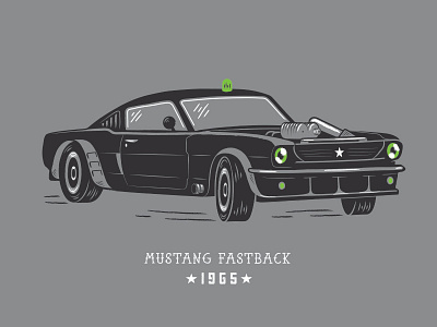 Muscle cars - Mustang Fastback 60 car car club draw engine flat illustration minimal muscle muscle car simple ui ux vector vintage car