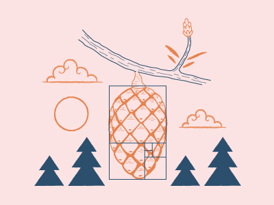 Self-promote illustrations araucaria brazil cartoon design digital art draw flat geometic icon illustration landscape minimal pine pine cone pine tree simple tree ui ux vector