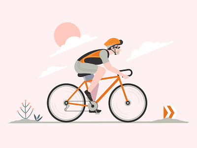 Cyclist Character animation app bicycle bike character colorful cycle design draw flat icon illustration minimal simple sport app ui ux vector web website
