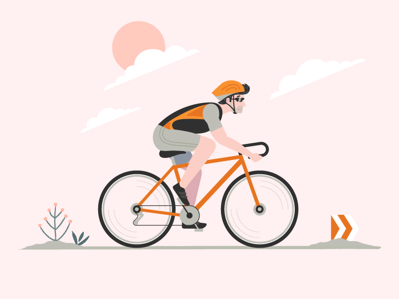 Triathlon Character animation app character character art colorful cyclist design flat illustration minimal runner simple sport sport app swimmer ui ux vector web website