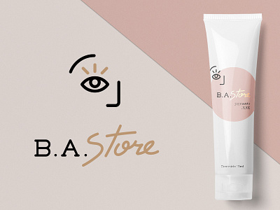 B.A. Store beauty logo brand brand and identity branding eye eye logo flat icon icon mark logo logo a day minimal minimal logo package simple ui ux visual identity woman woman logo