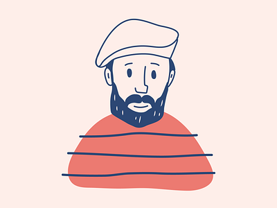 bearded man animation app beard bearded man cartoon cartoon character cartoon design character flat french illustration man man cartoon minimal simple ui ux vector web website