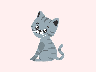 Kitten animal animals animation cartoon character cute design flat icon illustration kitten kitty minimal pet pets simple ui ux vector vector illustration