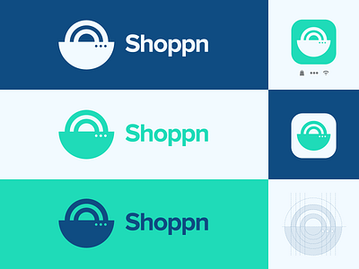 Shoppn app art brand brand identity branding cart design flat graphic icon identity logo logos mark shopping shopping app sletter