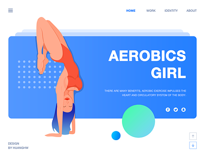 Aerobics girl design illustration ui 插图