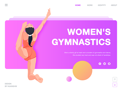 Women's gymnastics design illustration painted，icon； ui 插图 设计