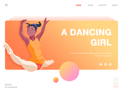 A dancing girl illustration painted，icon； ui ux 插图 设计