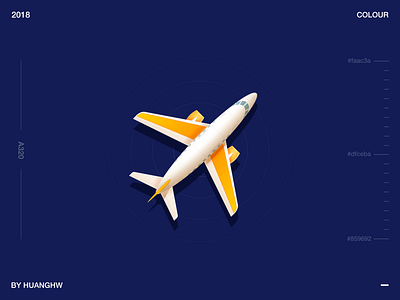 Airplane A320 painted，icon； ui 图标 插图 设计