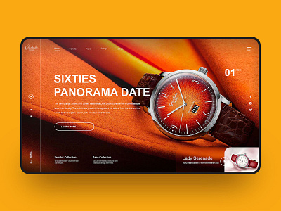 Watch Web Design brand color design e commerce orange visual watch watch design watch web web web design yellow