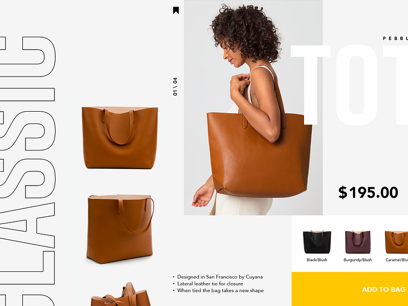 Bag Store Web Design by Masker for UDS on Dribbble