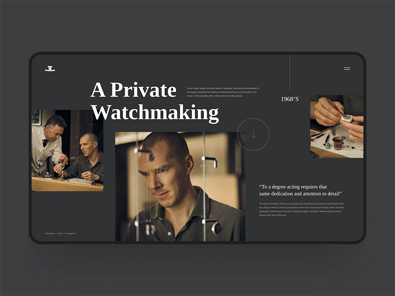 A Private Watchmaking Web Design animation classical color design e commerce fashion gentleman simple star visual watch web web design