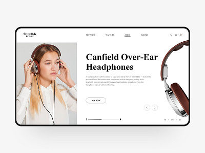 Headphones Web Design color design e commerce fashion headphones headset shinola simple visual web web design