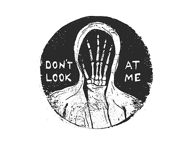 Don't Look At Me anxiety black and white dark illustration texture