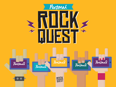 Rock Quest concept logo rock