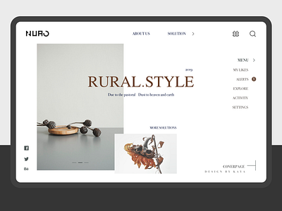 Rural style app apple clean dark design fashion layout modern raural shop typogaphy ui ux web development