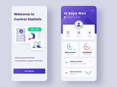 Control Statistics application admin application cards charts clean concept control guide page icons ios oberview panel progress statistics task ui ux