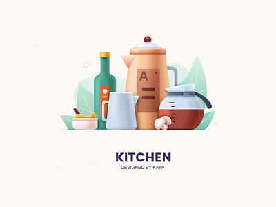 Kitchen utensils illustrations