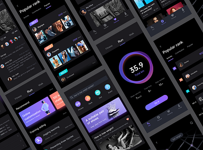 Doit dark ui fitness app ui running app