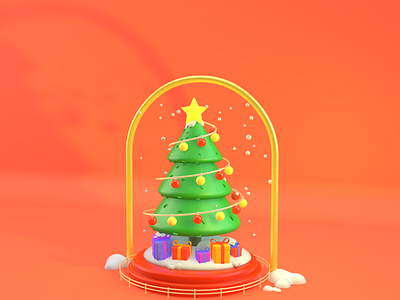 Christmas tree 3d Illustration