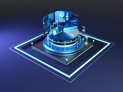 Data statistics illustration c4d data illustration