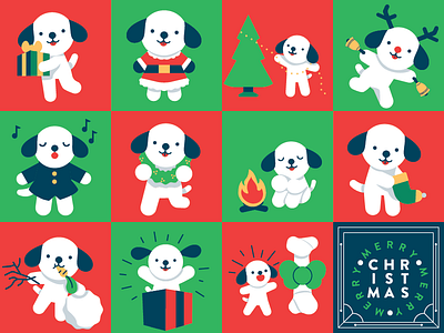 2017 Gift Tags christmas dogs illustration