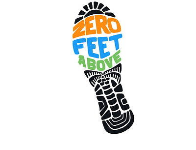 Zero Feet Above logo branding design graphic design hand lettering illustration logo