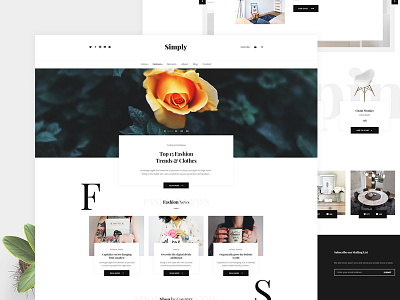 Simply - Blog Design Idea blog bold clean elegant fashion idea shop simple theme typography