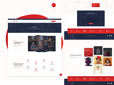 About and Contact Page clean corporate cx design dark blue figma gradient red ux design web design