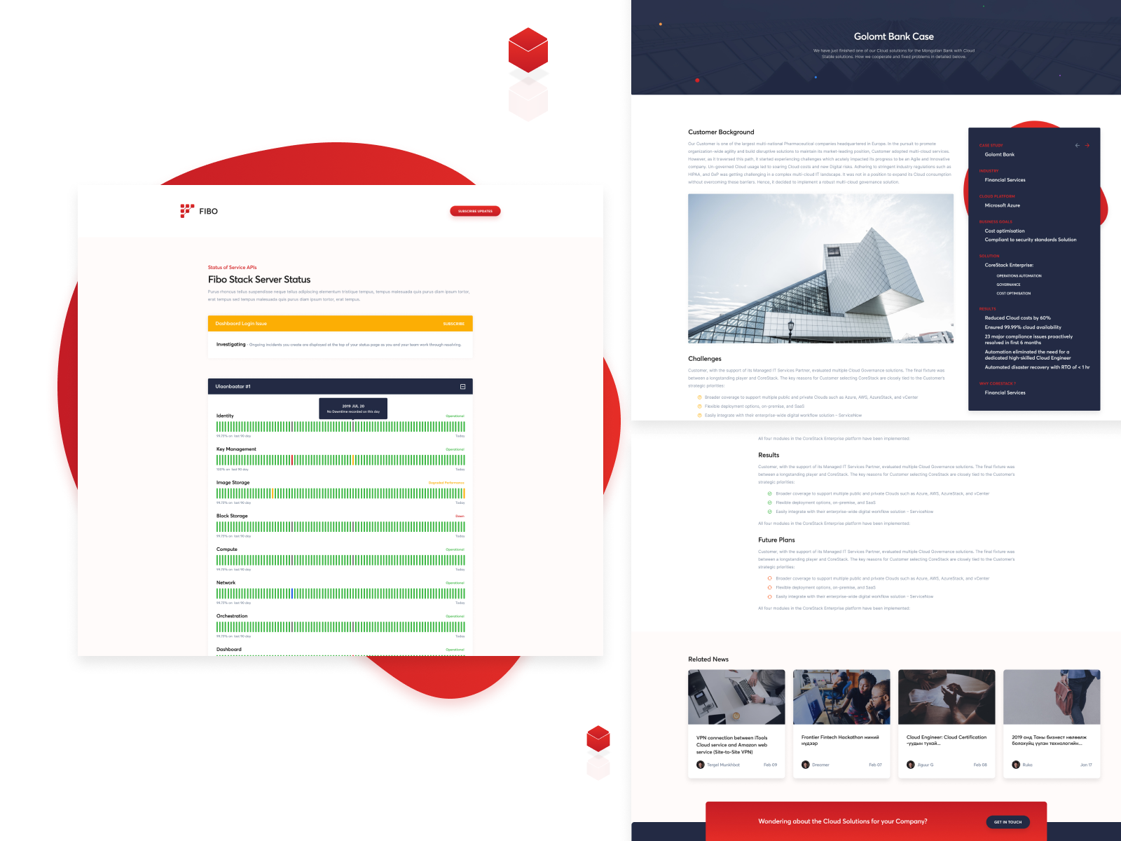 Status + Case Study + Blog Page Design By Uranbold Nergui On Dribbble