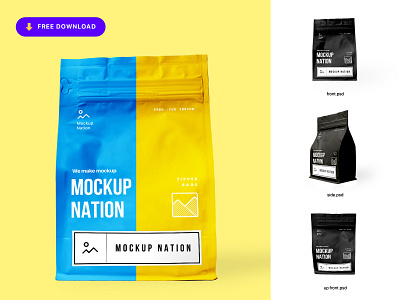 Free mockup | Zipper Bag | PSD files free free psd freebies mockup mockup psd mockup template packagedesign psd template zipper bag