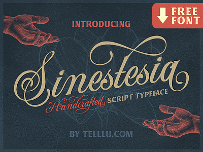 Sinestesia Script Font Freebie calligraphy download font free freebie lettering logotype retro script typeface typography vintage