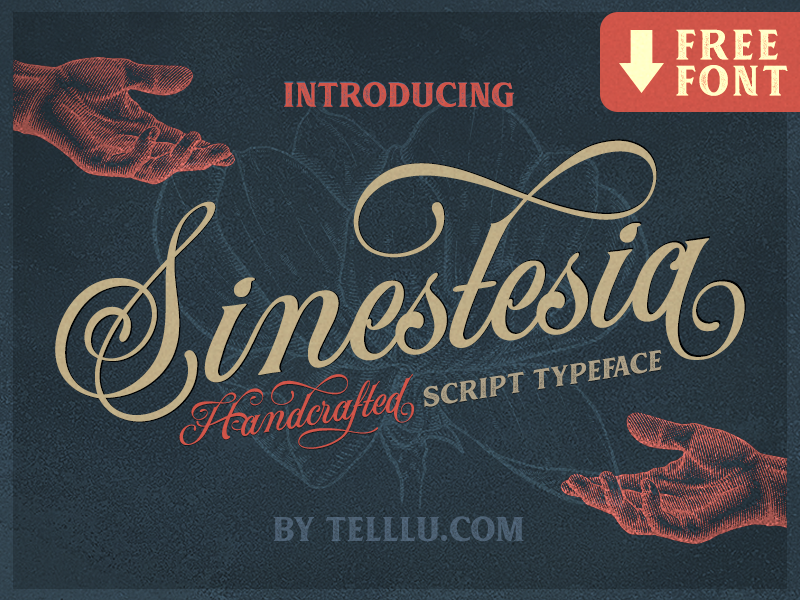 Sinestesia Script Font Freebie calligraphy typography retro vintage logotype typeface lettering script download freebie free font