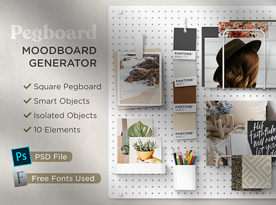 Pegboard - Moodboard Scene Generator builder download generator instagram mockup moodboard pantone pegboard psd scene template