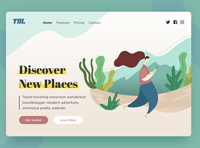 Landing Page Illustration adventure download flat illustration landing page nature outdoor travel vector