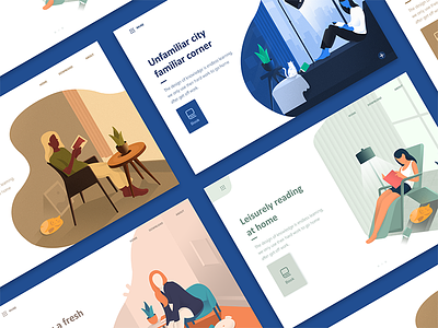 Reading at home alone banking chart clean color home illustration internet isometric payment ui web