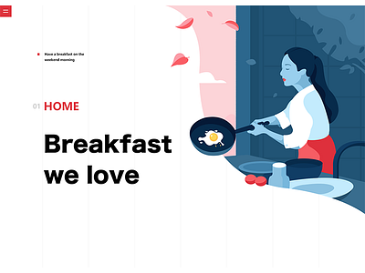 breakfast banking clean color design home illustration typography ui ux vector