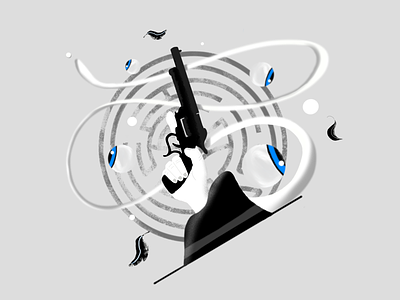 Westworld artwork design drawing eye gun hand hat illustration procreate sketch westworld