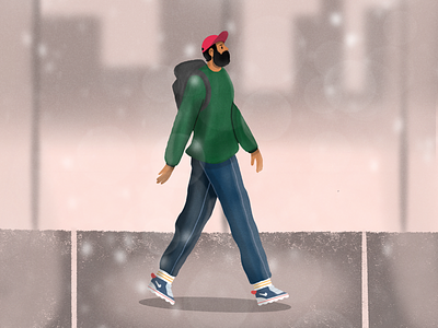Daily Walks character design drawing environment explore illustration procreate seattle walking