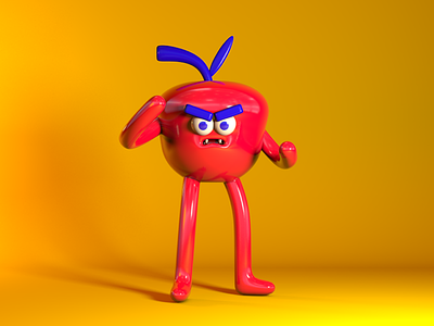 Bad Apple 3d apple c4d character character design cinema4d red render toy