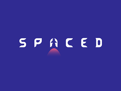 SPACED challenge illustration logo minimal shuttle spaced vector