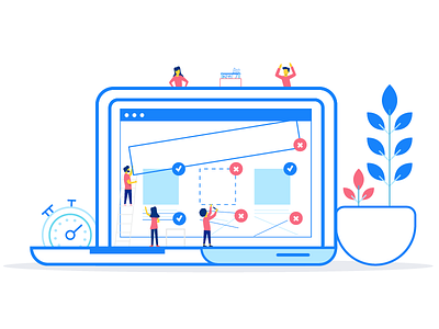 Wireframes build deadline illustration line art minimal people teamwork ui ux