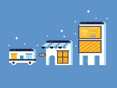 E-Commerce e commerce growth icon illustration online product retail shop store ui ux web