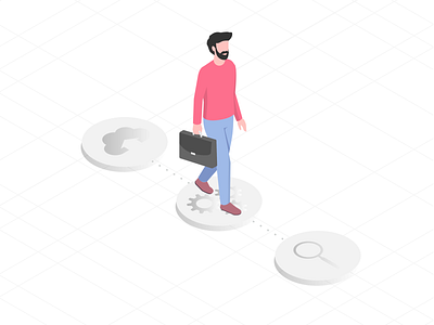 Career Choices career character cloud design icon illustration isometric isometric icons people suitcase ui vector