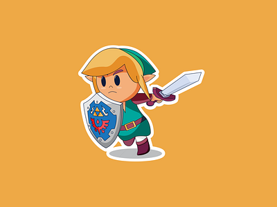 Link's Awakening 2d icon links awakening logo shield stickers sword triforce zelda